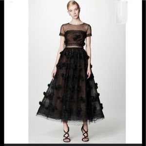 Marchesa black lace dress